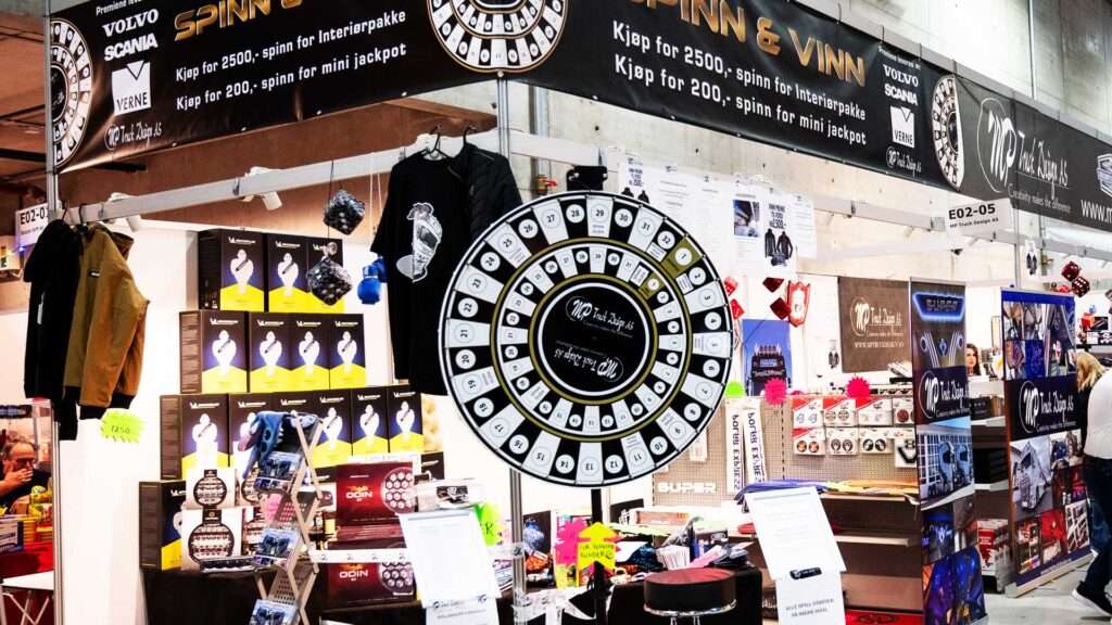 Spinn-og-vinn stand på Oslo Motor Show
